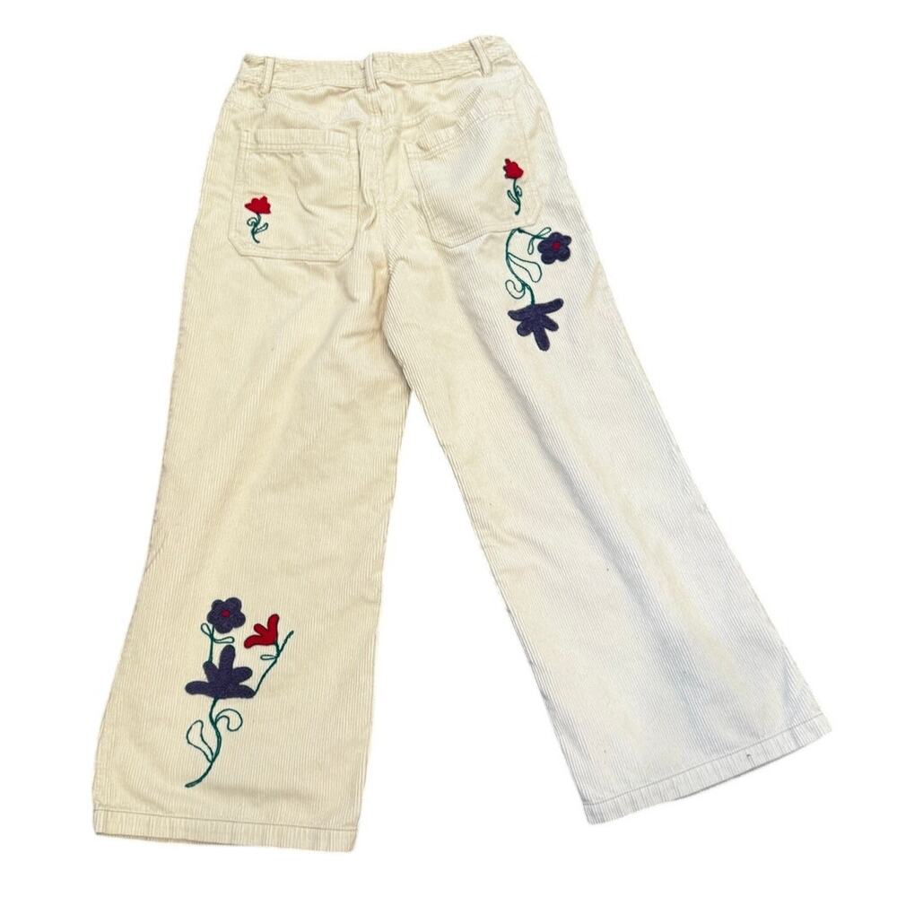 We The Free Winter Bloom Embroidered Wide Leg Jeans Boho Floral Corduroy Sz 28 - Picture 3 of 6